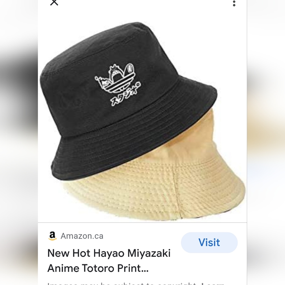 New Anime Embroidered Bucket Hat~Hayao Miyazaki~Navy and White~Reversible